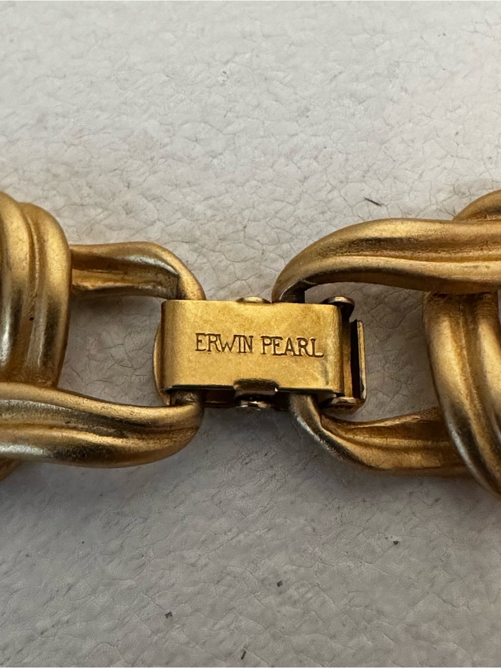 Vintage Erwin Pearl Chunky Gold Chain Link Choker Necklace 17” With Earrings - Picture 7 of 11